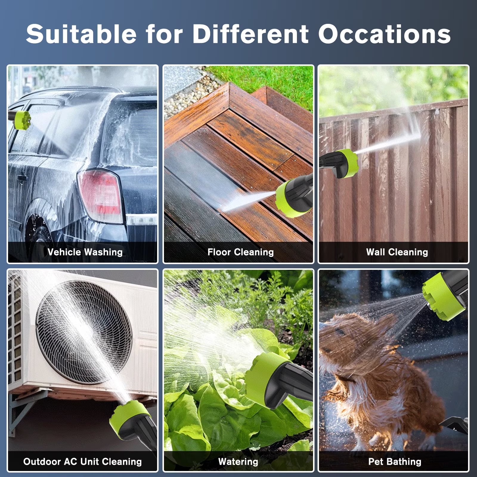 Cordless Electric High Pressure Water Spray Gun Portable Car Washer Cleaner Tool
