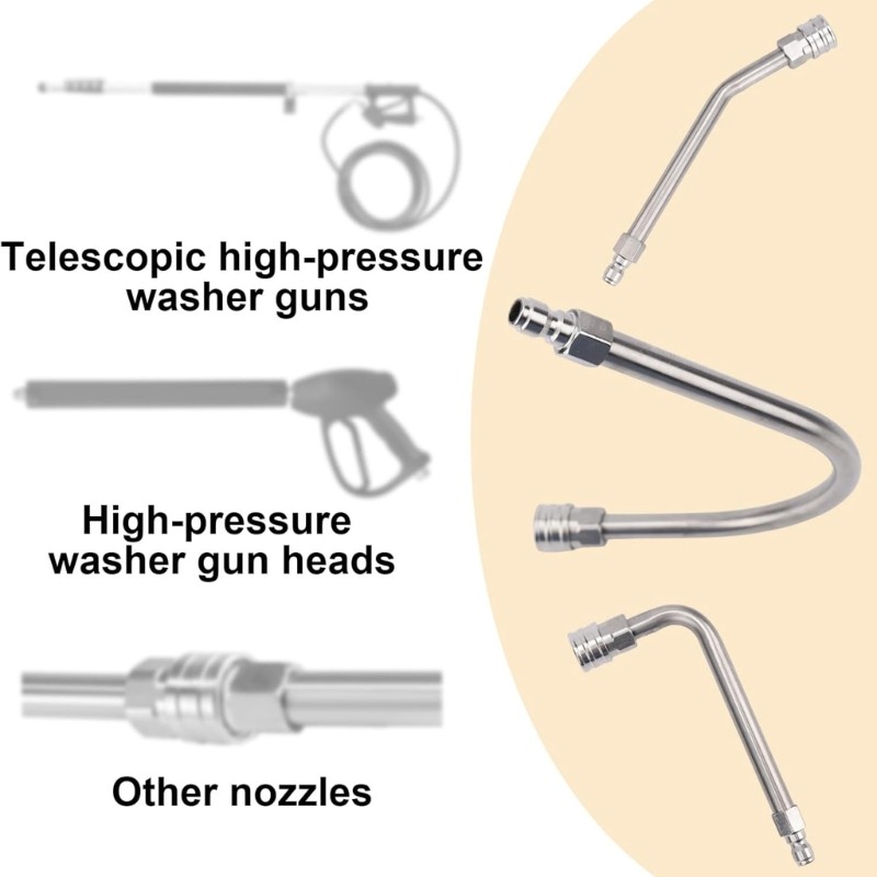 3pcs Stainless Steel High Pressure Washer Wands 30 90 120 Degrees Angles