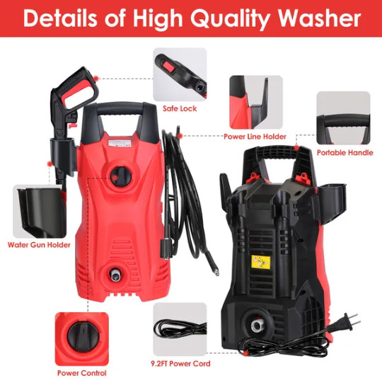 Electric High Pressure Washer 3000PSI Max 2.6GPM Powerful Car Washer