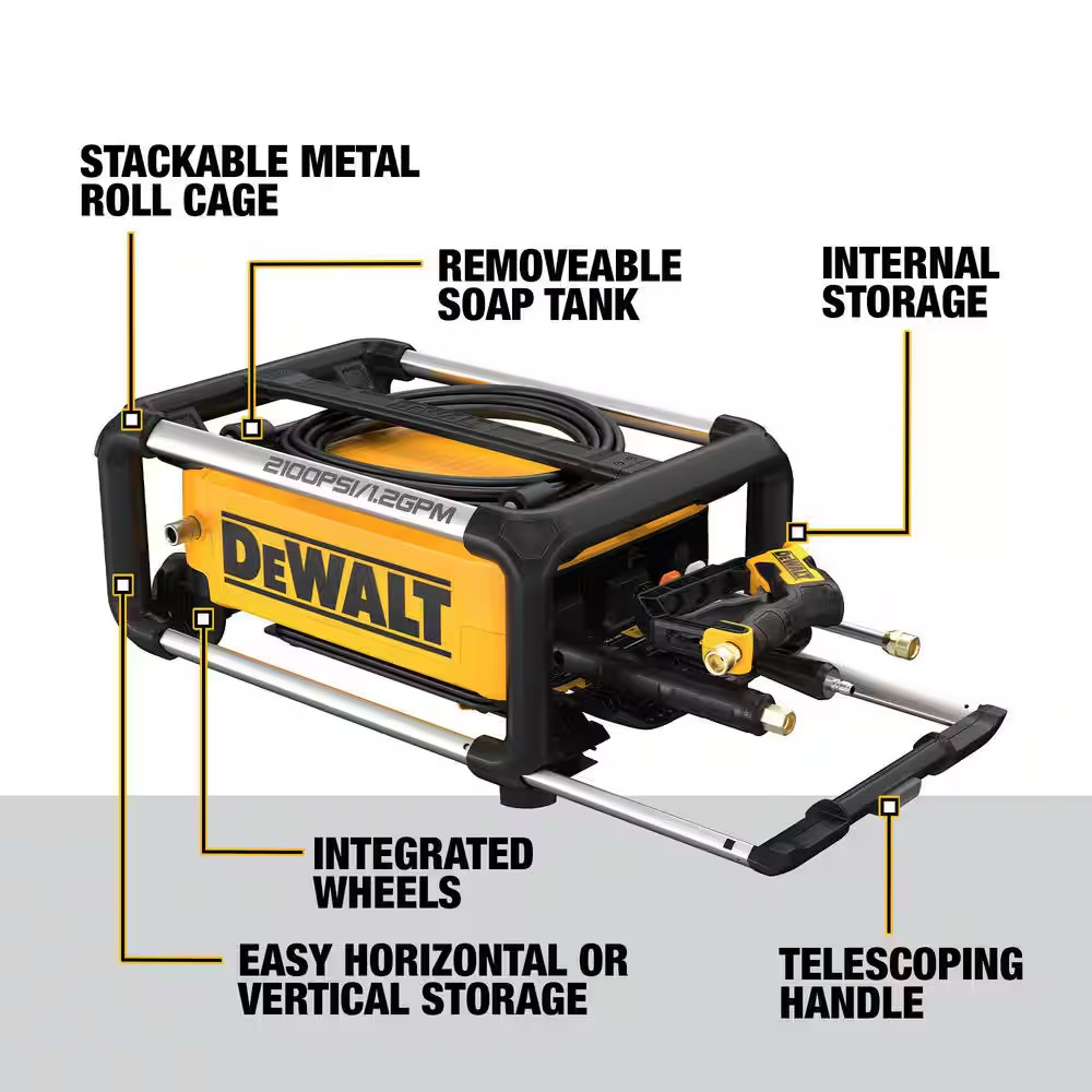 2100 PSI 1.2 GPM 13 Amp Cold Water Electric Pressure Washer with Internal Equipm