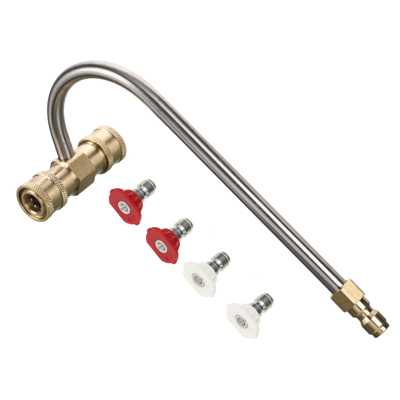 Gutter Cleaner Attachment for Pressure Washer, with 4 Nozzles Tips, 1/4 Inch …