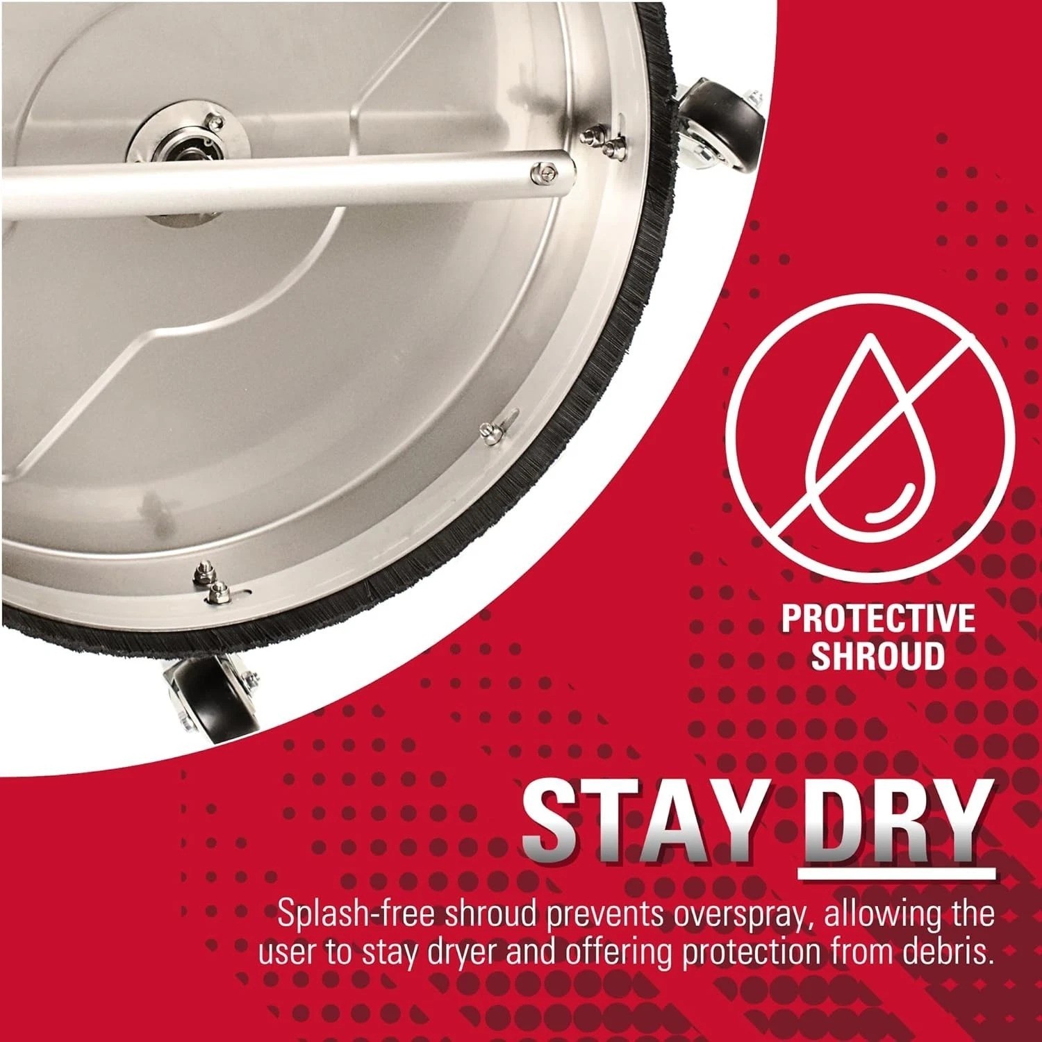 Universal 16.5″ Pressure Washer Surface Cleaner with Rotating Jets – Easy Fit