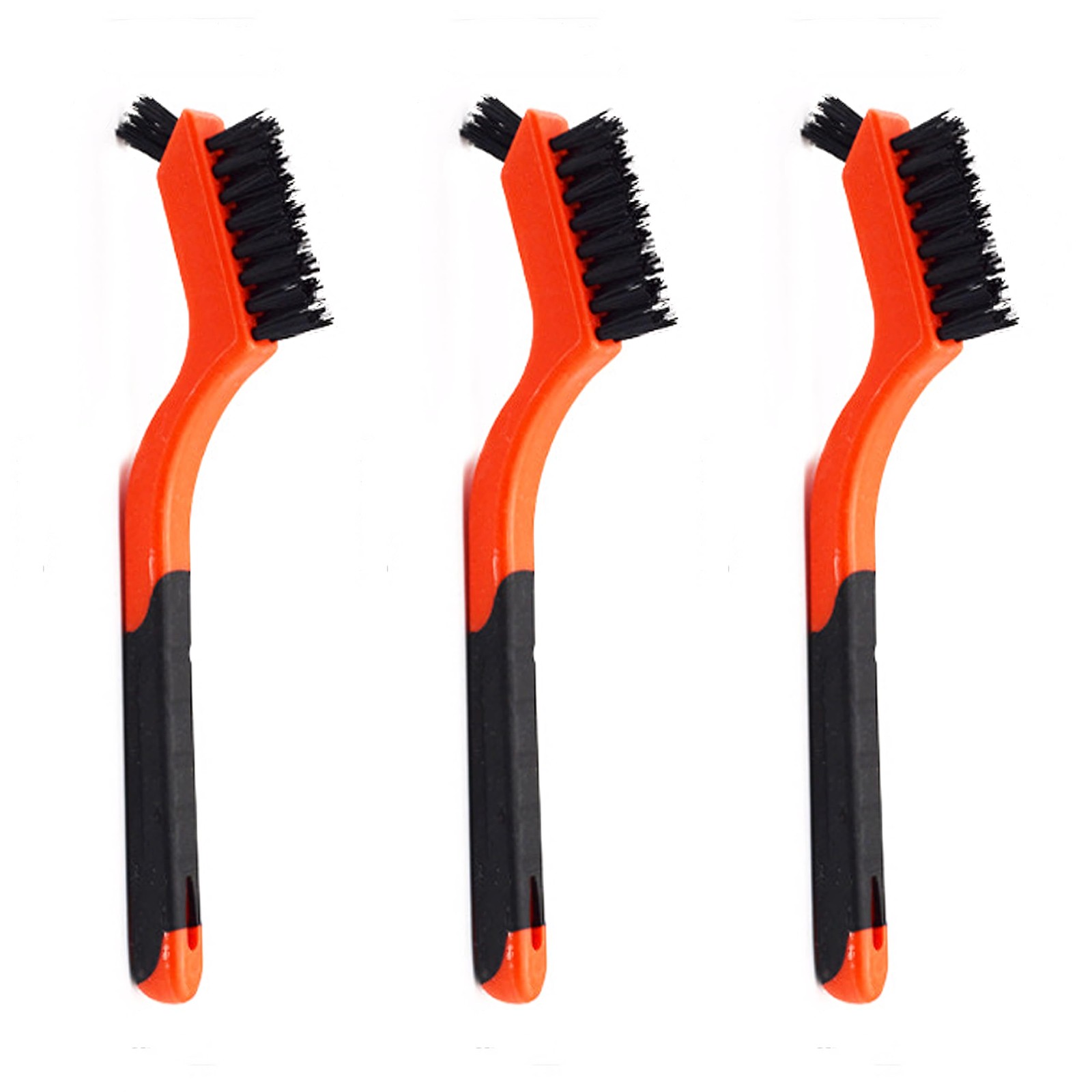 3pcs Nylon Cleaning Brushes Small Wire Brush Set for Rust Red