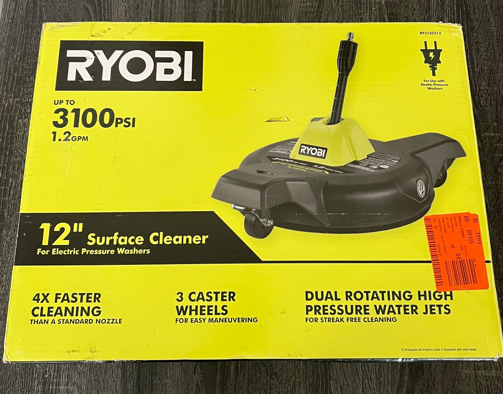 RYOBI 12” Surface Cleaner RY31SC312 FAOR Electric pressure washer