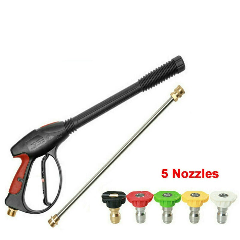 4000 PSI Pressure Washer Gun with Replacement Wand Extension 5 Nozzle Tip M22-14