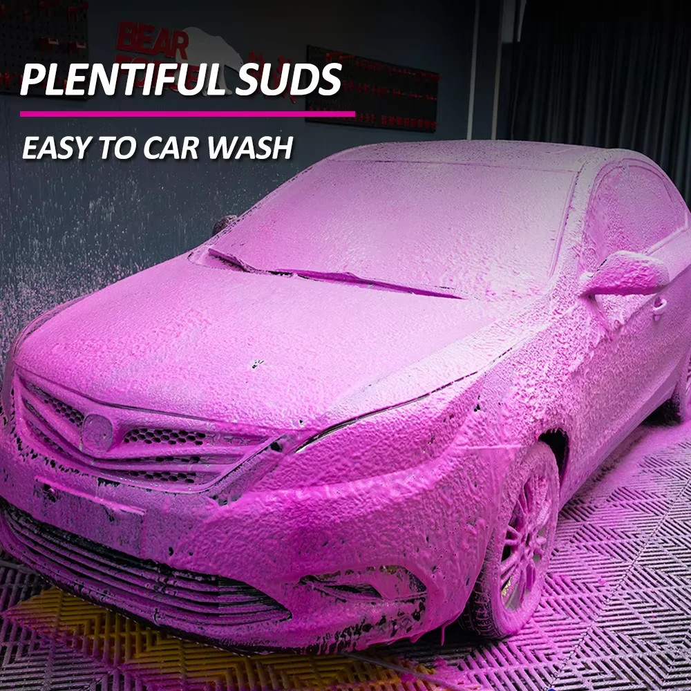 Pink Foaming Car Wash Soap Auto Wash Shampoo Active Foam Cleaner for for Snow Fo