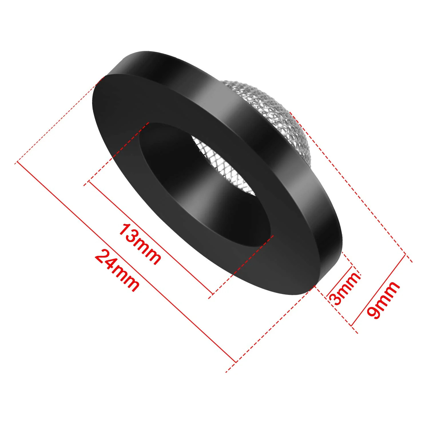 20 Pcs Hose Washer with Screen Filter Washers Stainless Steel & Black Rubber Fil