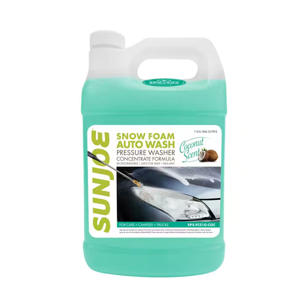 1 Gal. Premium Snow Foam Pressure Washer Rated Car Wash Soap and Cleaner, Coconu