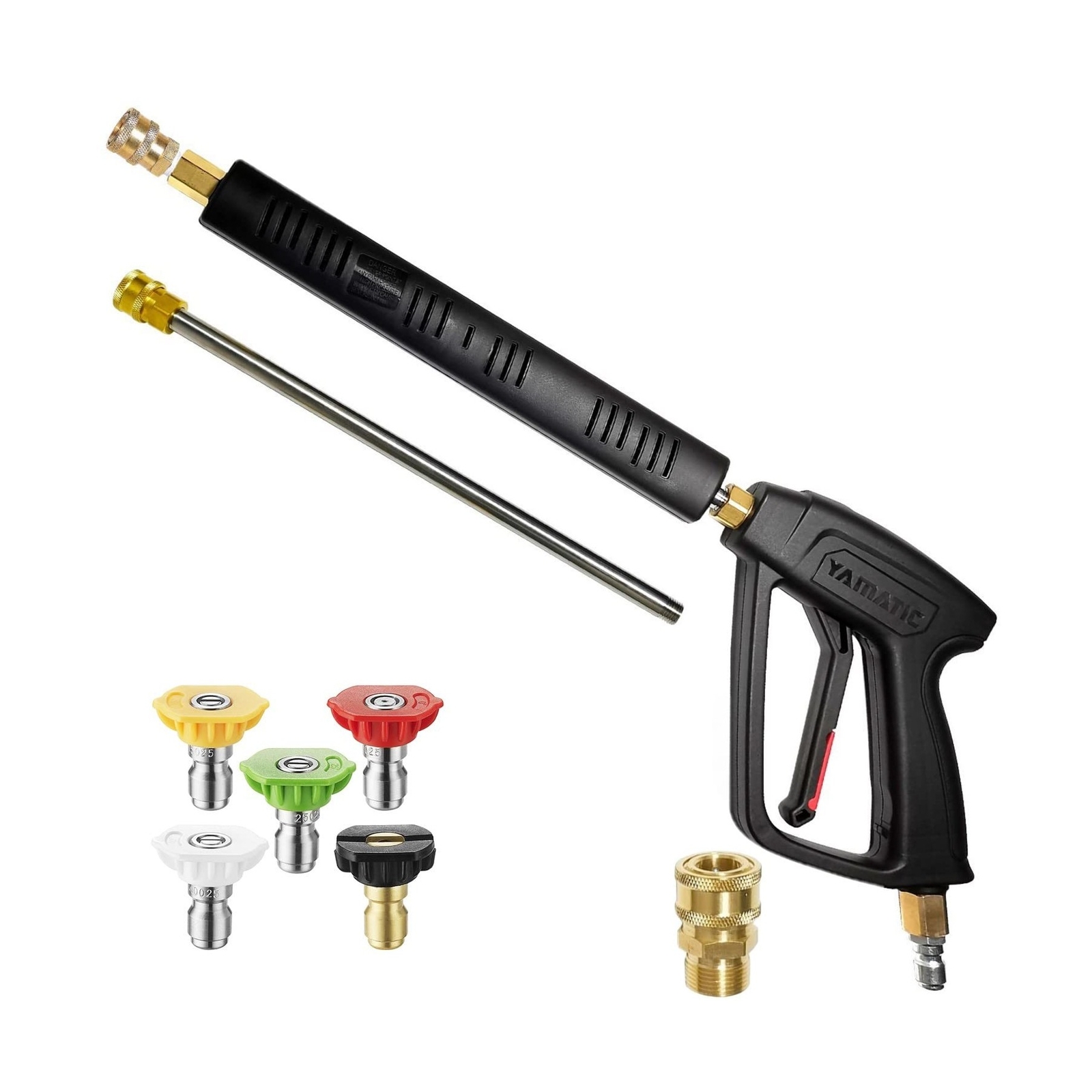 YAMATIC Pressure Washer Gun with 3/8″ Swivel Quick Connector & M22-14mm Fitti…