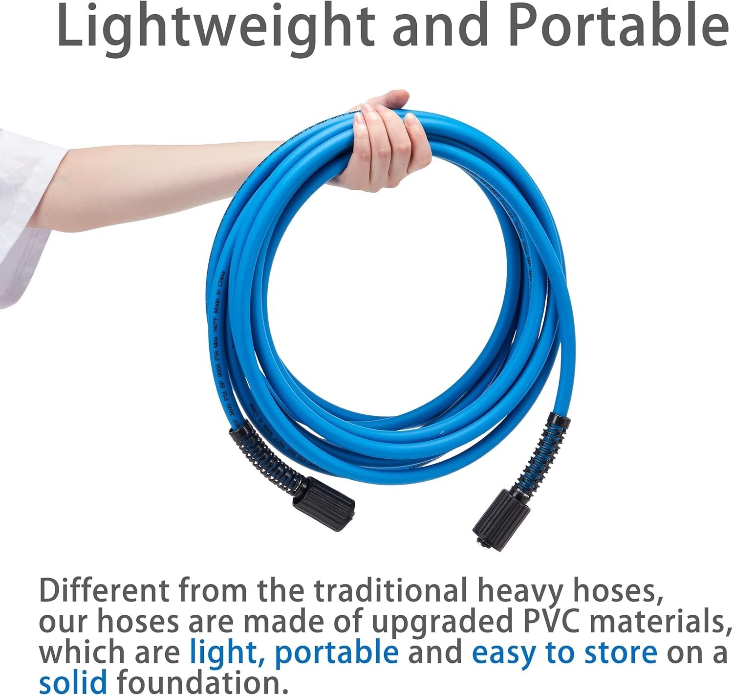 Premium 25 FT High Pressure Washer Hose – 9000PSI Burst, M22 Fittings Included