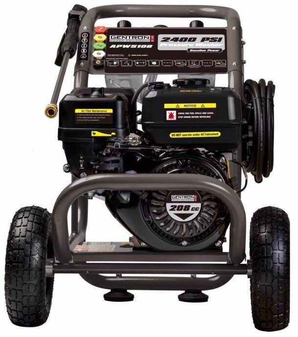 Gentron Pressure Washer 2400 PSI, 2.1 GPM Detergent JD Engine 7 HP 208cc Gray