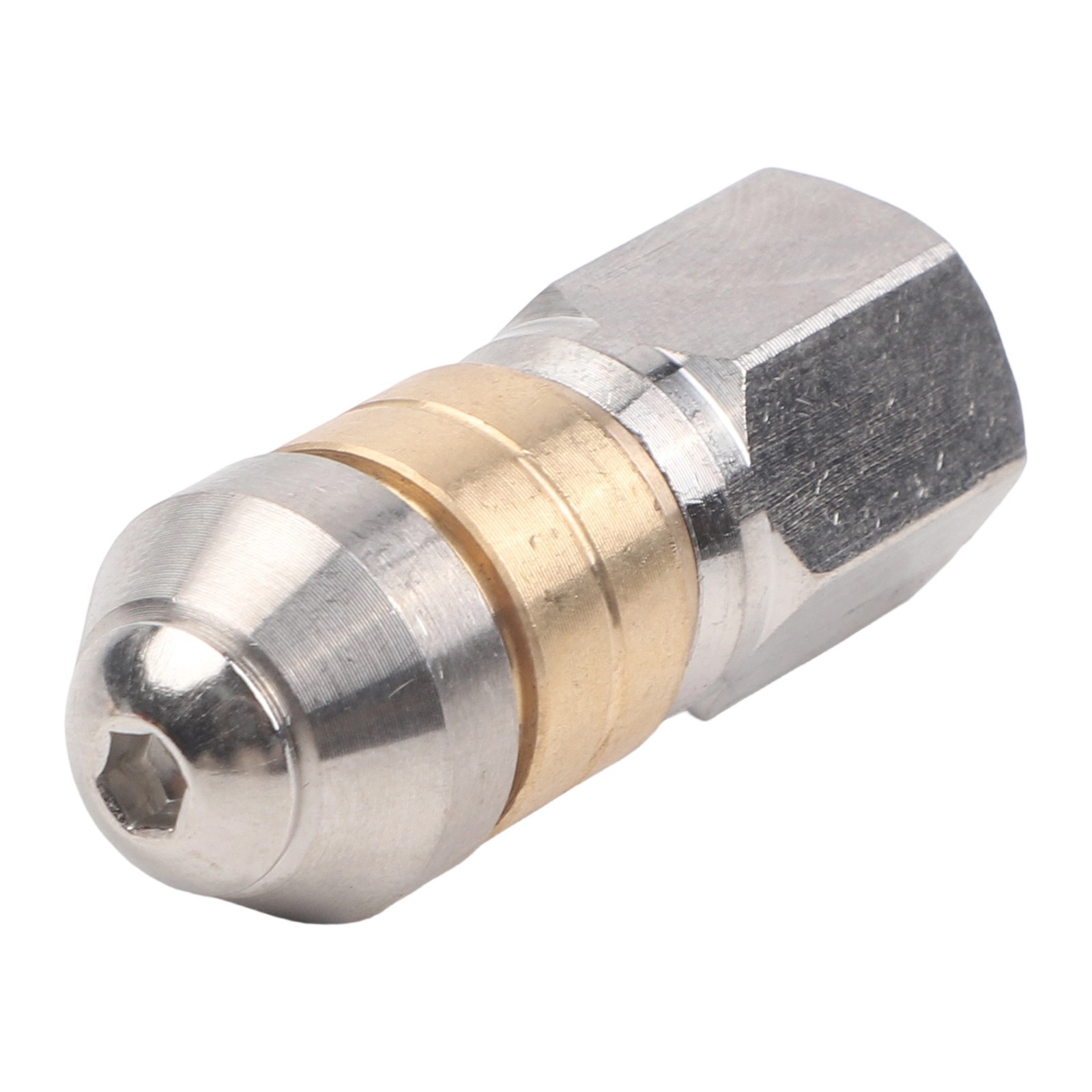 Four Nozzle Set for Pipeline Cleaning with Stainless Steel and Brass Components