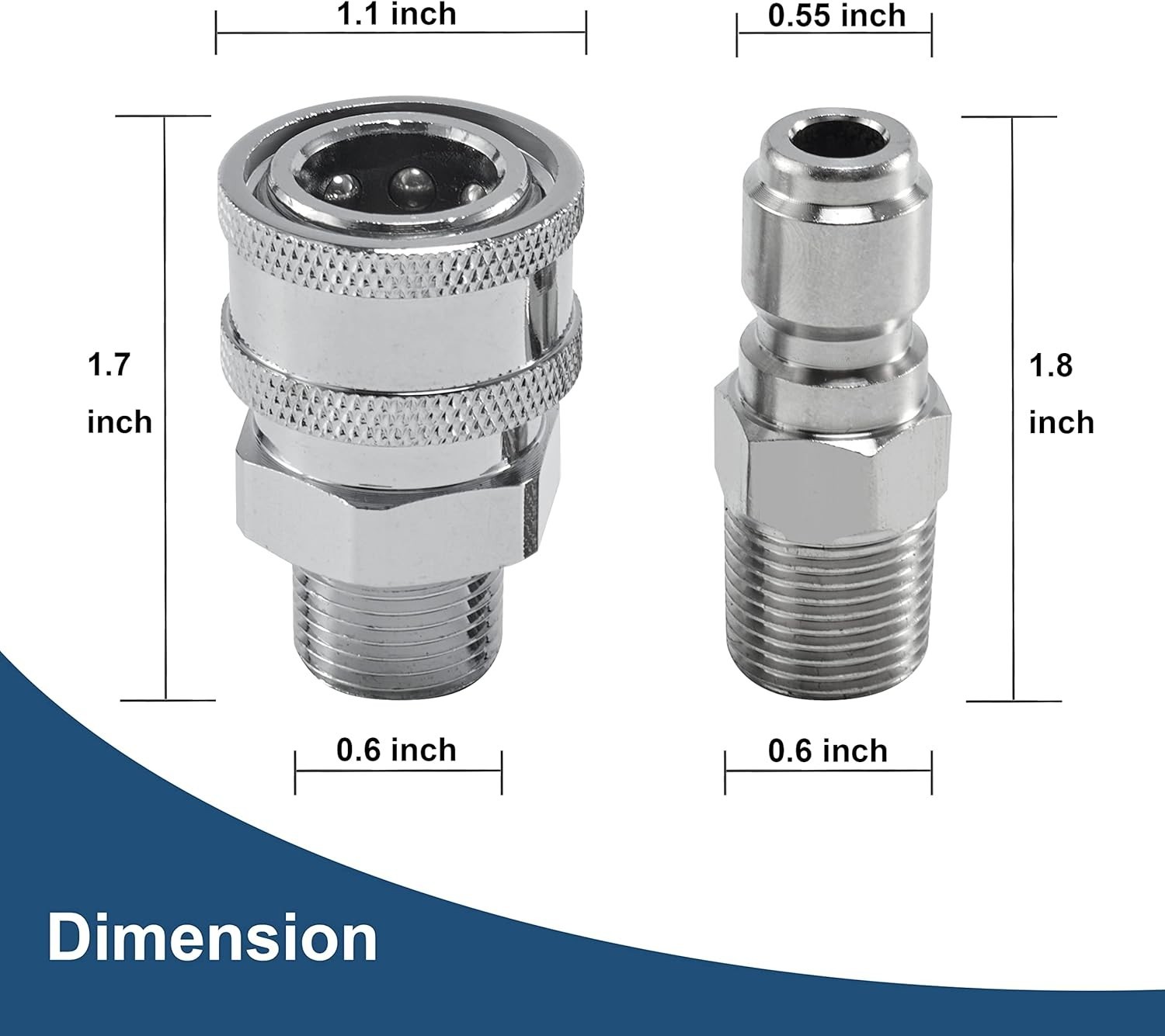 Pressure Washer Quick Connect 3/8 Inch, Pressure Washer Fittings, Adapter Set…