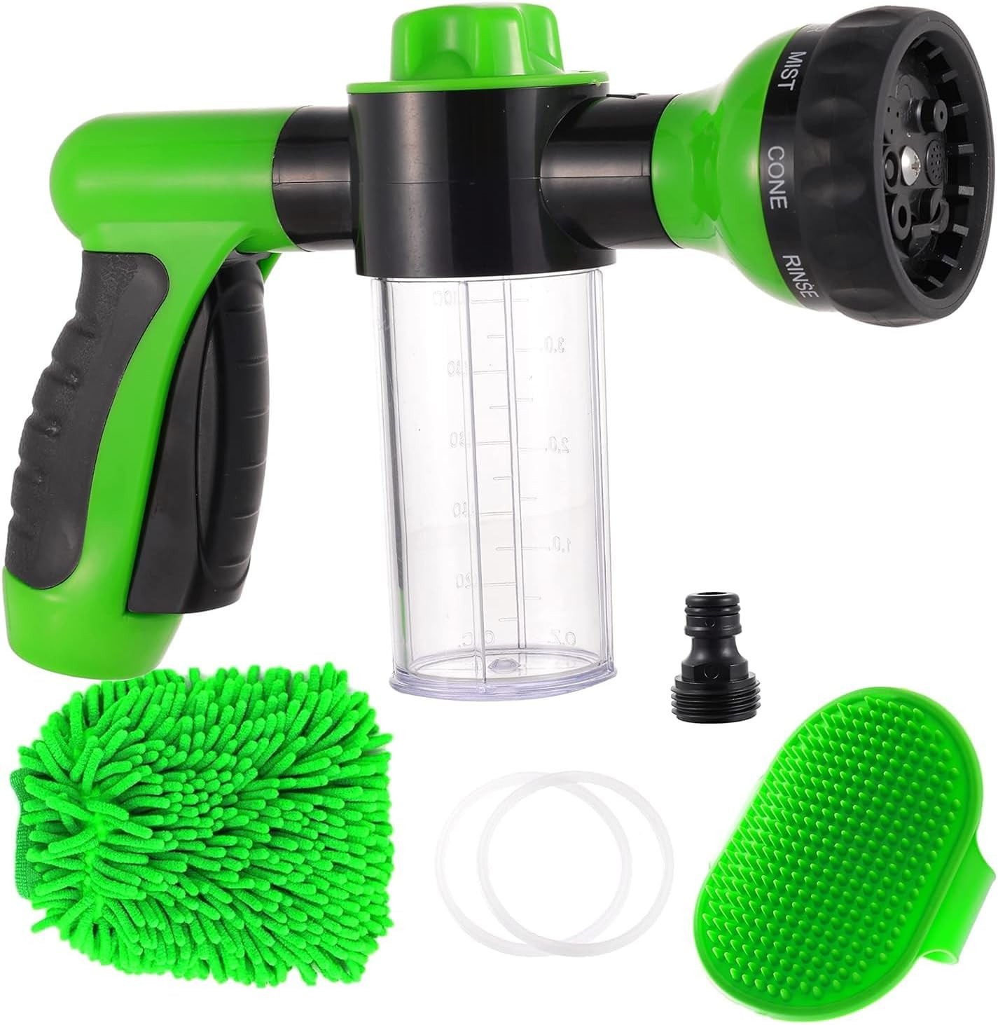 High Pressure 8 in 1 Car Wash Brush Foam Gun,Garden Hose Nozzle Foam Cannon Bott