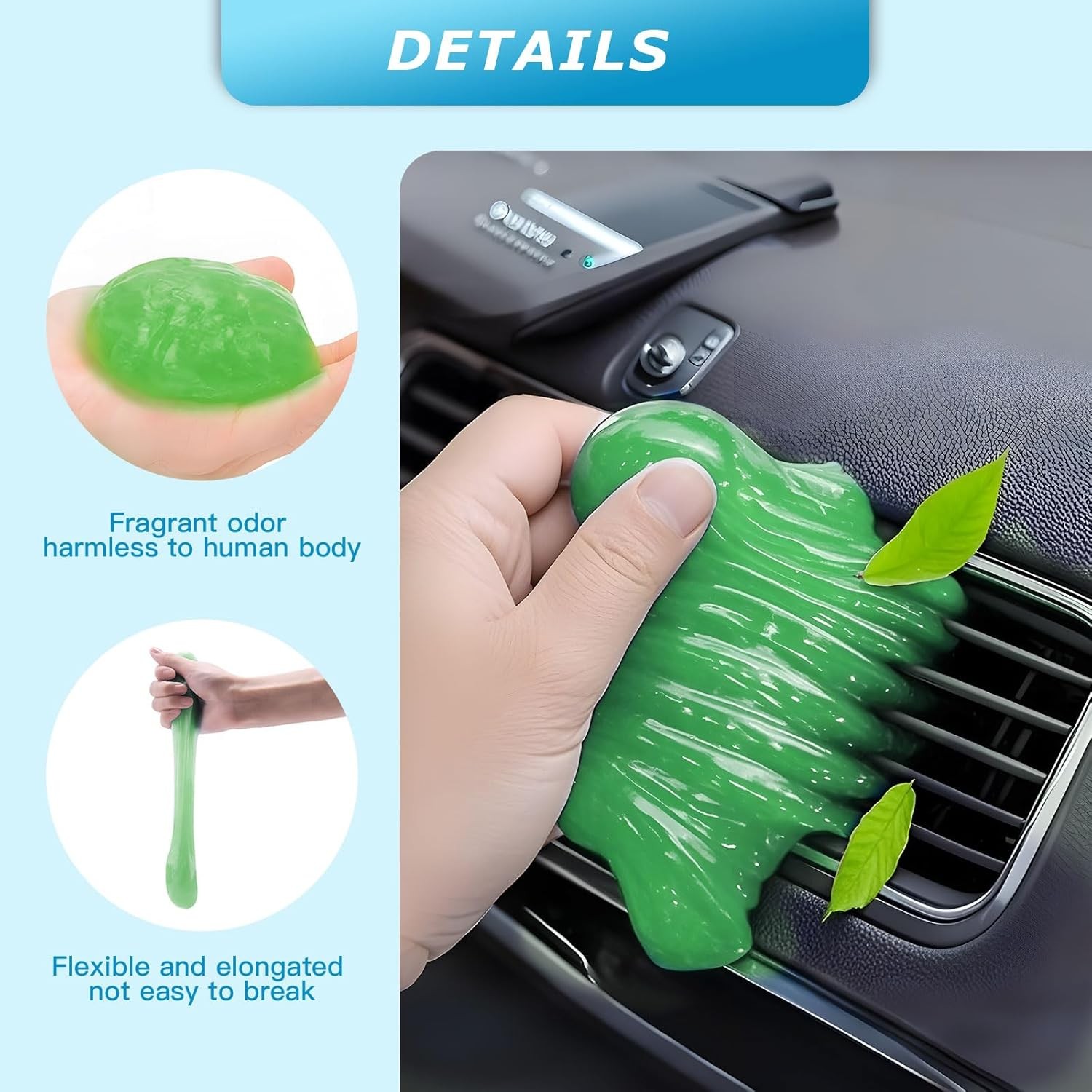 MysticHome for Car Cleaning Gel 160g,Reusable Putty 5.0 OZ, Green