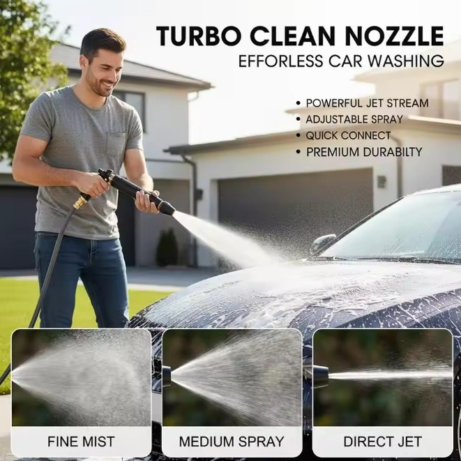 Larnto High Pressure Hose Nozzle Water Gun for Car Wash Garden Pressure Booster