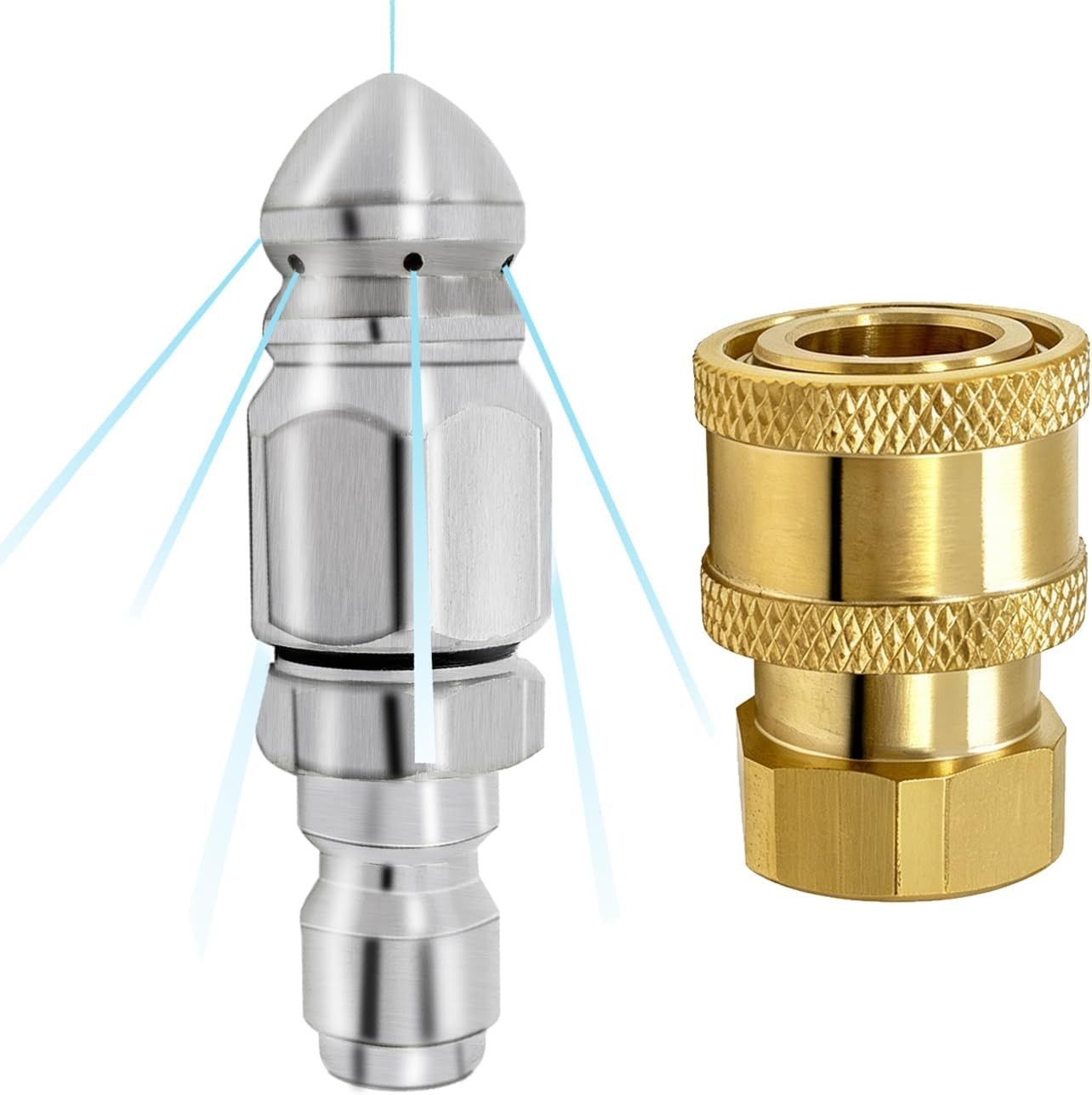 Efficient 2 Pack Pressure Washer Jet Nozzle Set, 5000 PSI, Quick Connect Design