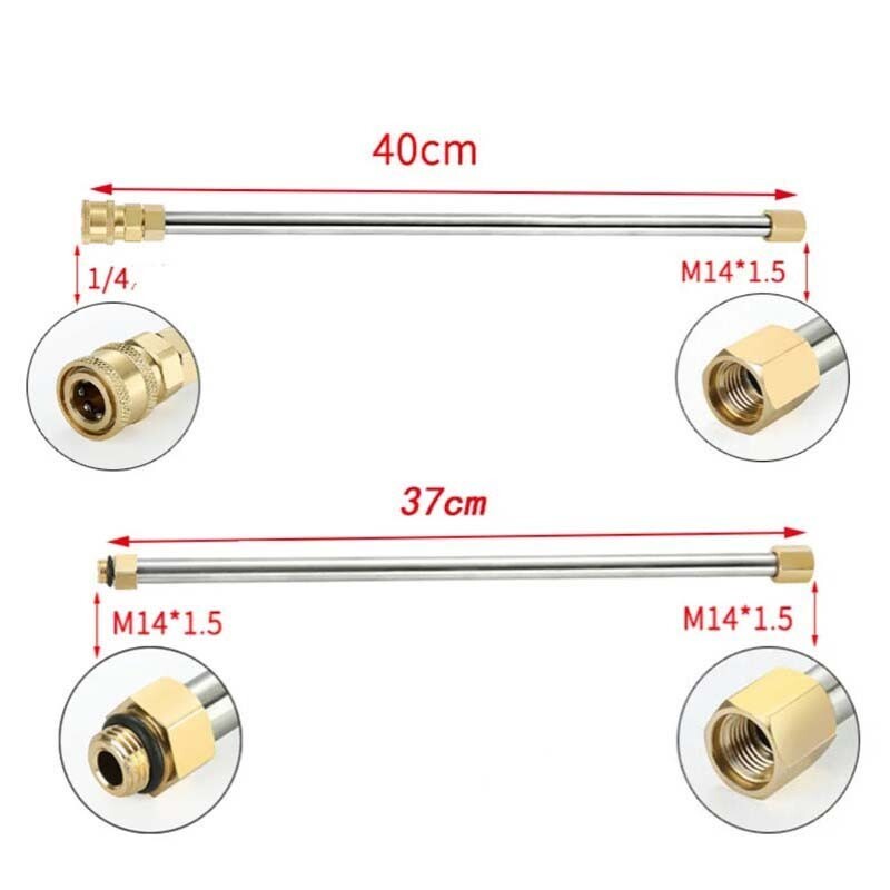 High Pressure Washer Gun Extension Wand Lance Gutter Cleaner Nozzles Kit 4000PSI