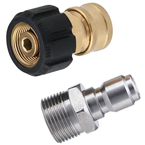 Pressure Washer Adapter Set M22 14mm to 3/8 inch Quick Connect and Disconnect