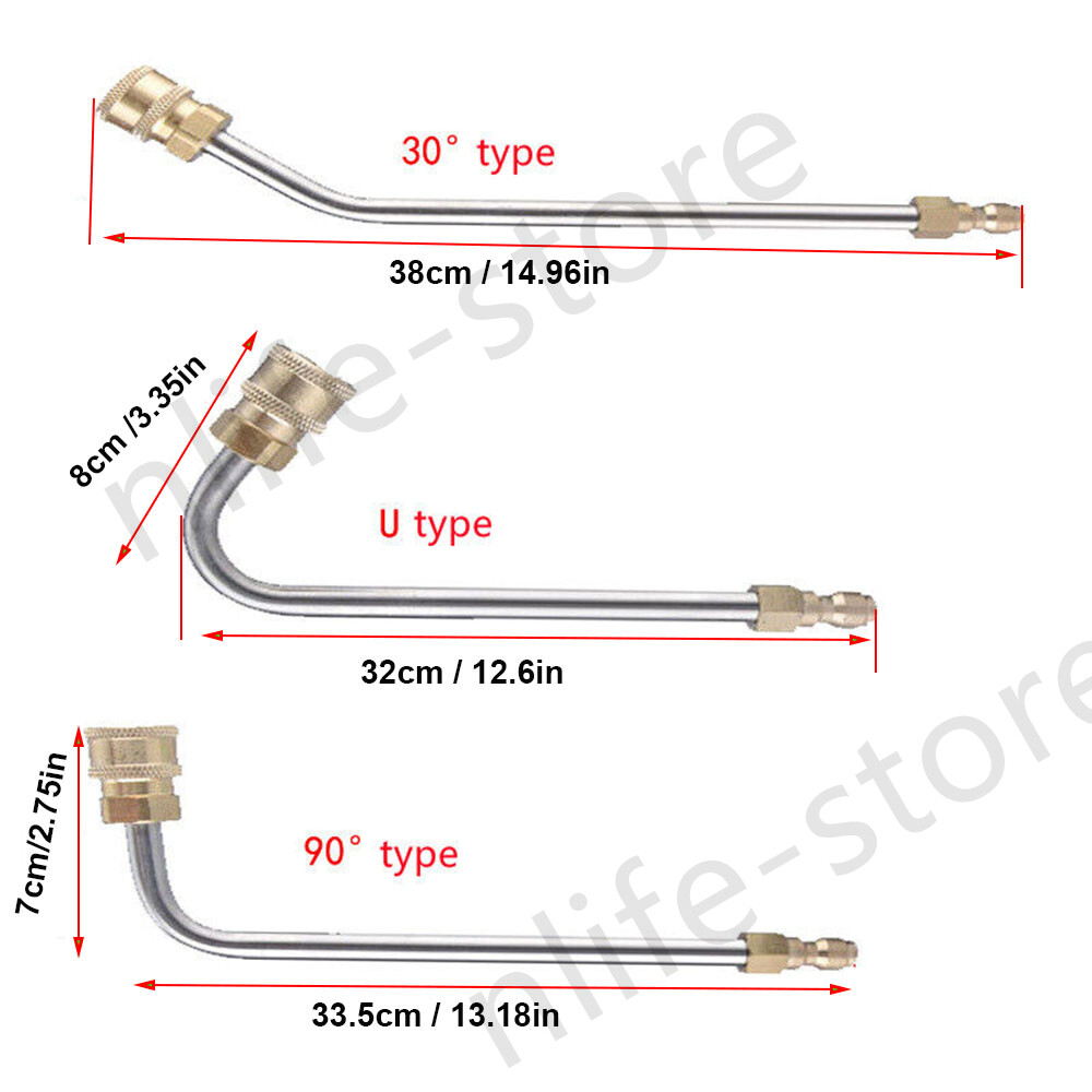 High Pressure Washer Gun Extension Wand Lance Gutter Cleaner 1/4 Quick Spray Rod