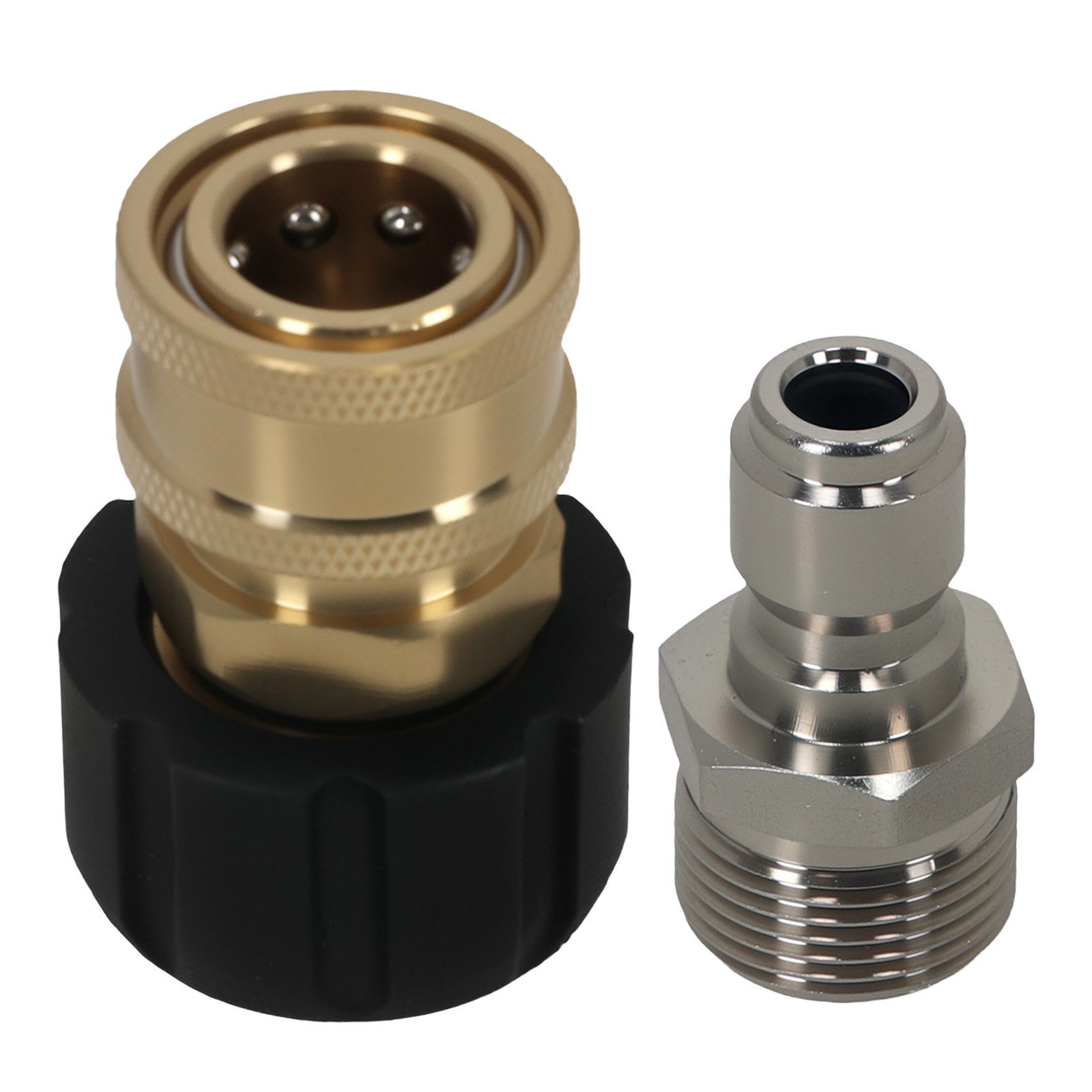 3/8″ QC to M22 14mm Pressure Washer Adapter Brass Stainless Steel 5000 PSI