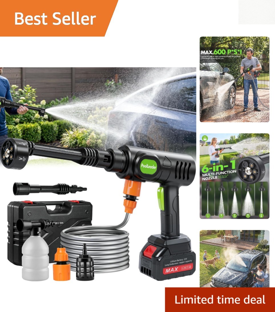 Versatile Cordless Vehicle Cleaner with Built-In Hose – Perfect for Outdoors
