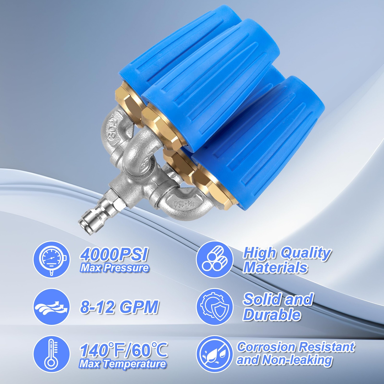 EZALOR 4-in-1 Turbo Nozzle Pressure Washer, 2.0 Orifice Quadruple Turbo Nozzl…