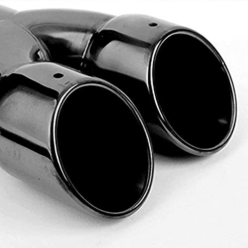 2.5 Inlet Dual Black Exhaust Tips Stainless Steel Car 2.5 inlet Glossy black