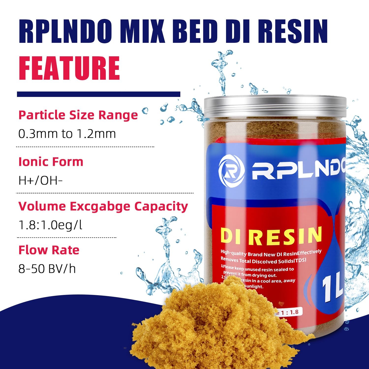 Mixed Bed Deionized Di Resin Refill for Spotless Car Wash System, RO/DI, Aqua…