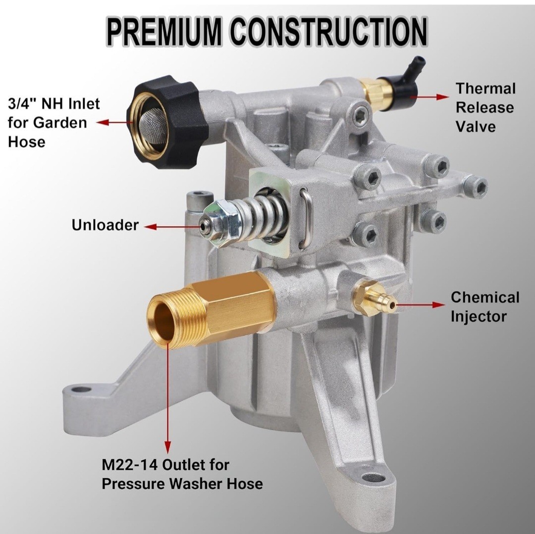 Biswing Pressure Washer Pump Power Washer Pump 7/8″ Shaft Vertical3400 PSI2.5GPM