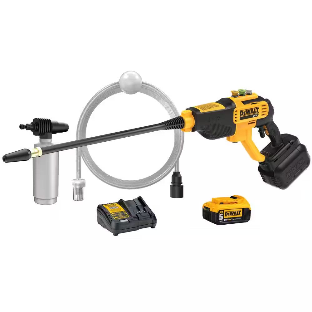 20V MAX 550 PSI 1.0 GPM Cold Water Cordless Battery Power Cleaner with 4 Nozzles