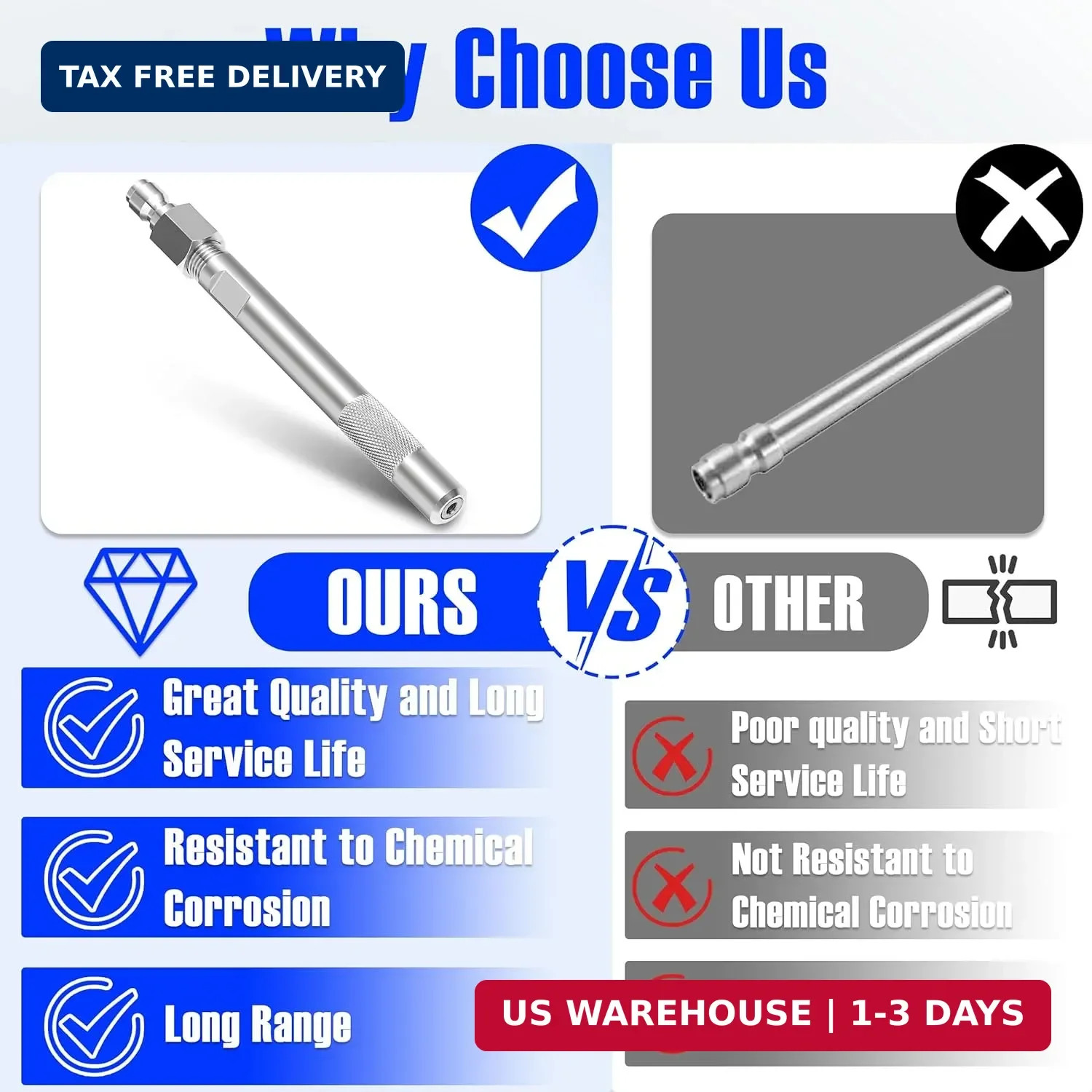 JOEJET Pressure Washer Long Range Chemical Nozzle, Shooter Tip Power Washer Comp
