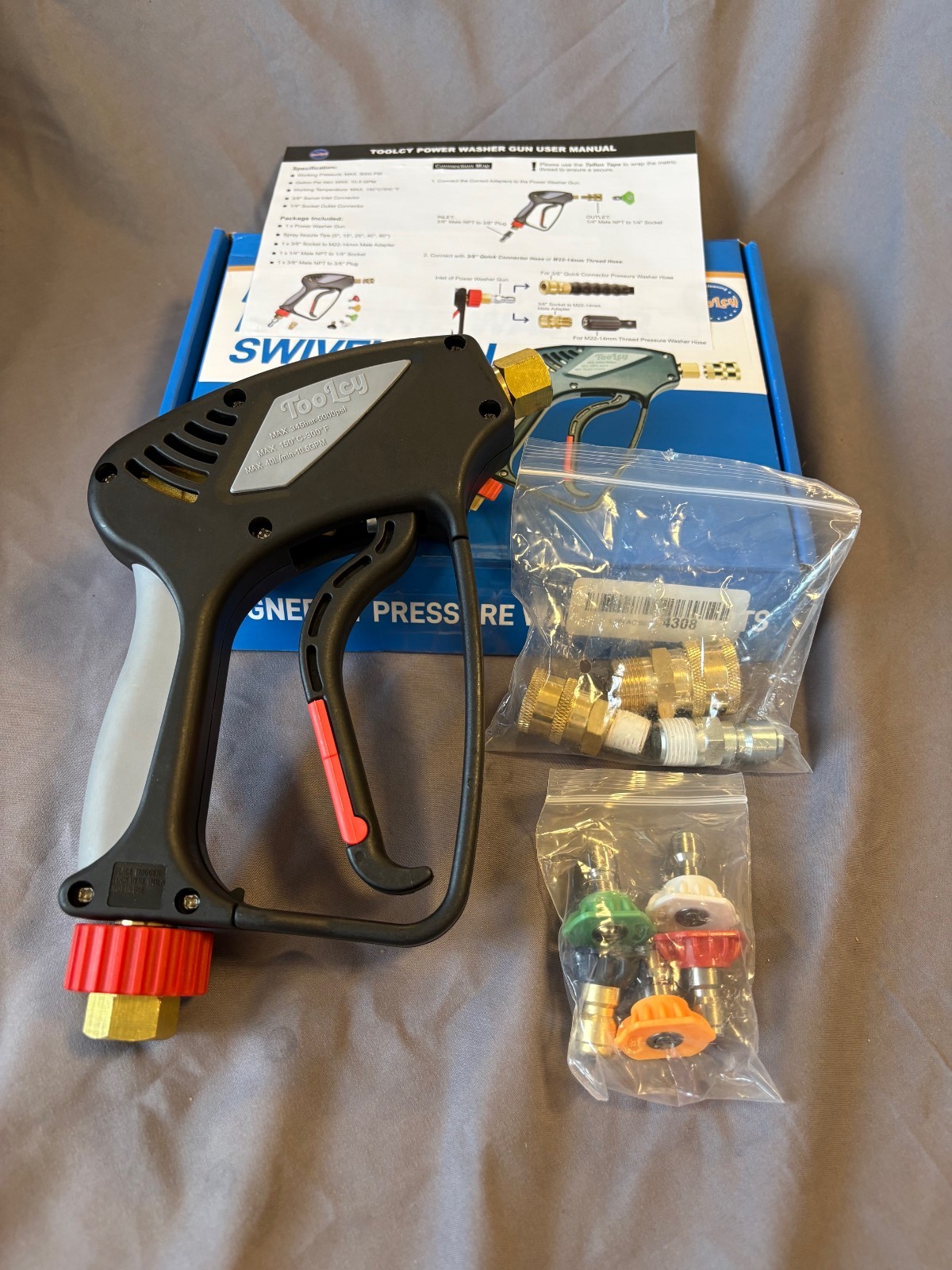 Toolcy Commercial Grade Pressure Wash Gun Sprayer Cleaner Multi Spray 5000psi