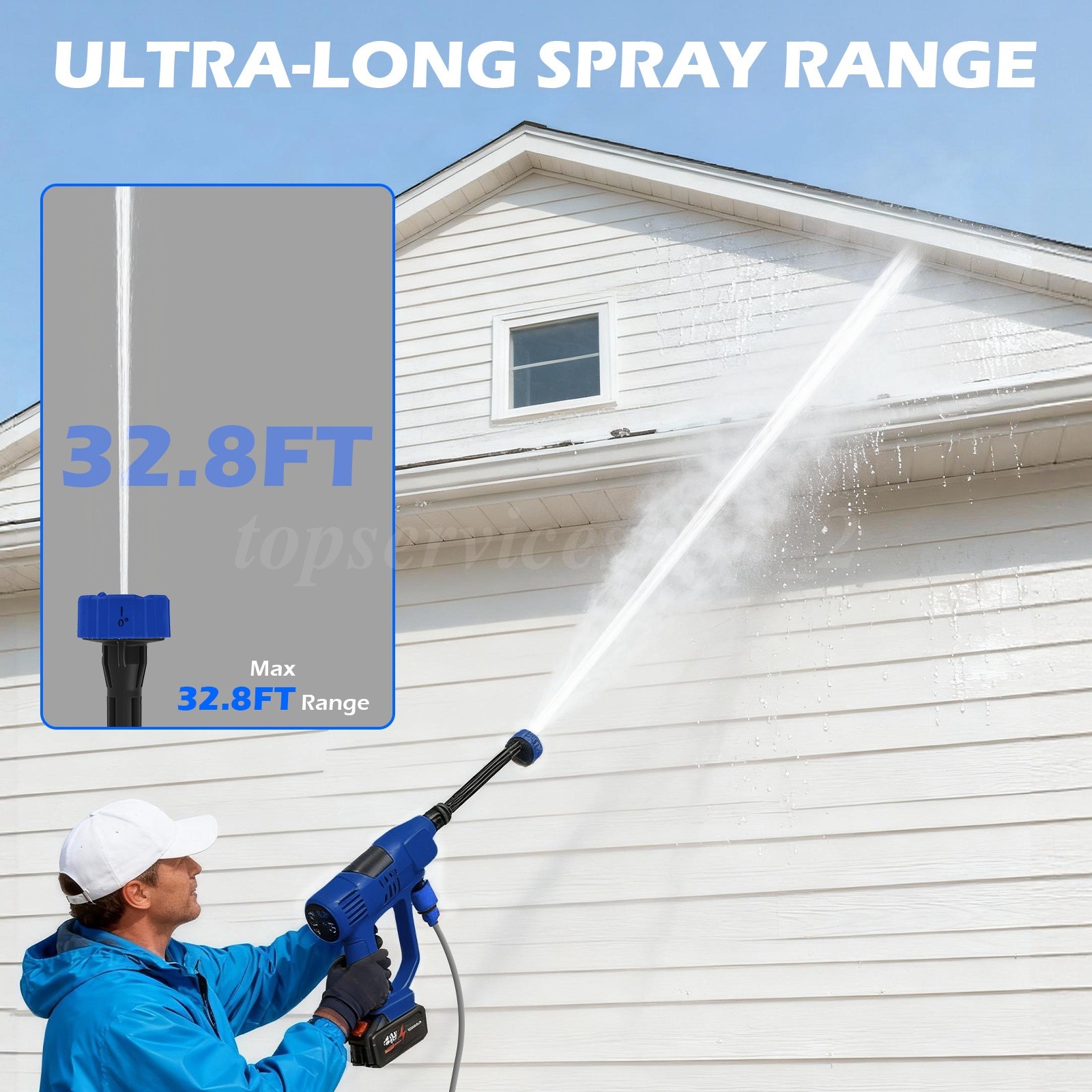Cordless Pressure Washer 6-in-1 Foam Cannon Dual Battery Car Garden Cleaning
