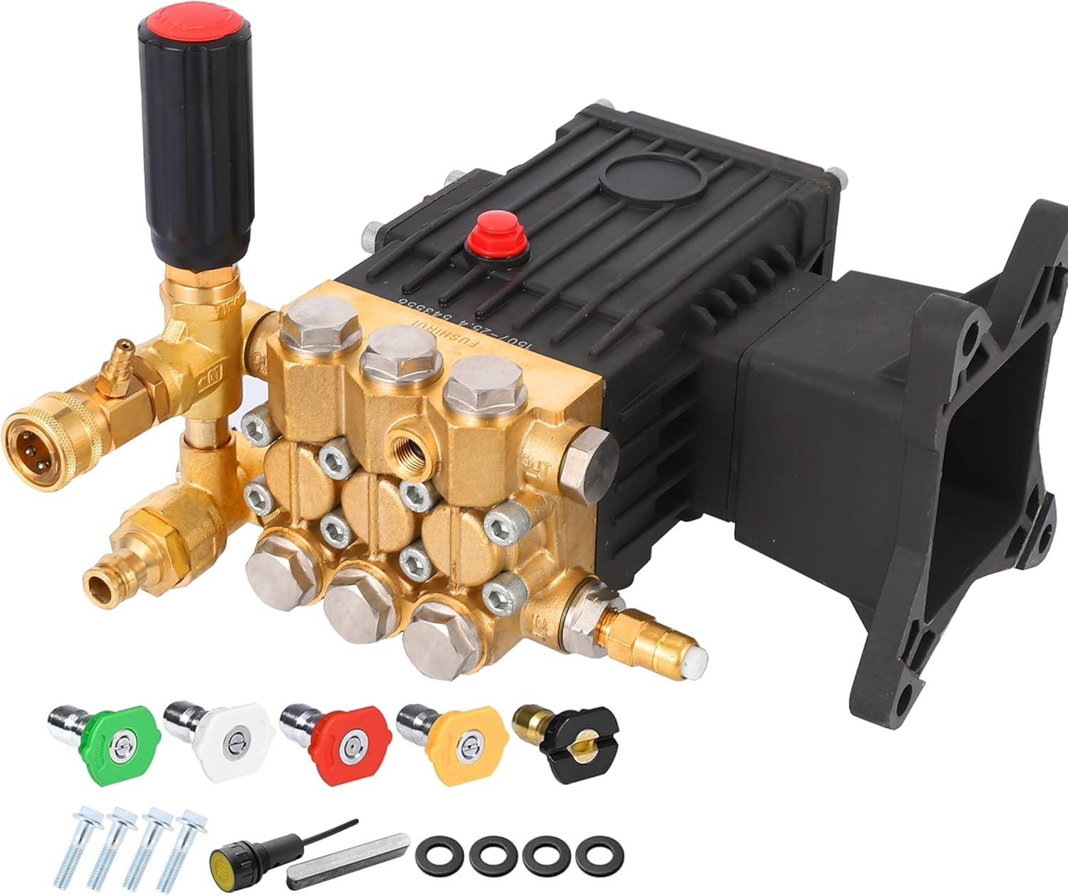 Pressure Washer Pump 1″ Shaft Horizontal Plunger Power Water Pump 4000PSI 4.4GPM