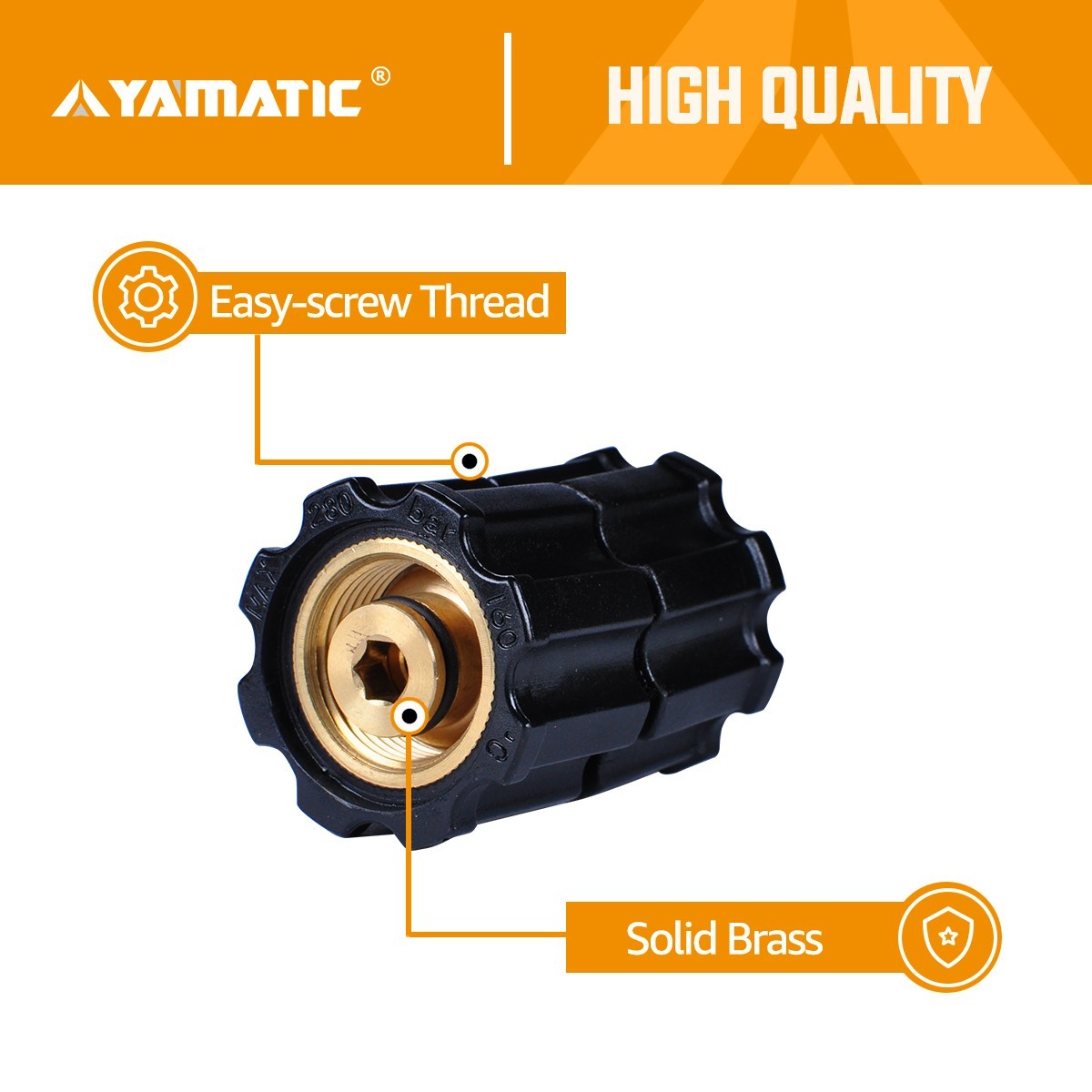 YAMATIC M22-14mm Double Female Stabilizer Pressure Washer Adapter 4000 psi