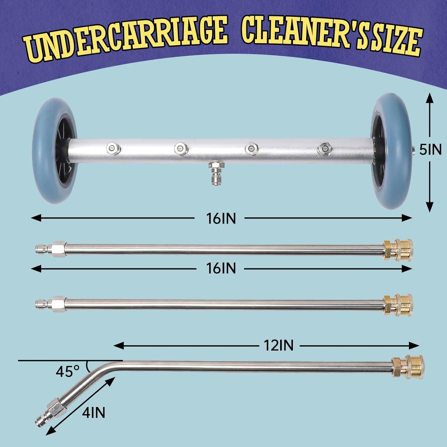 16 Inch Undercarriage Pressure Washer Attachment, Pressure Washer Undercarria…