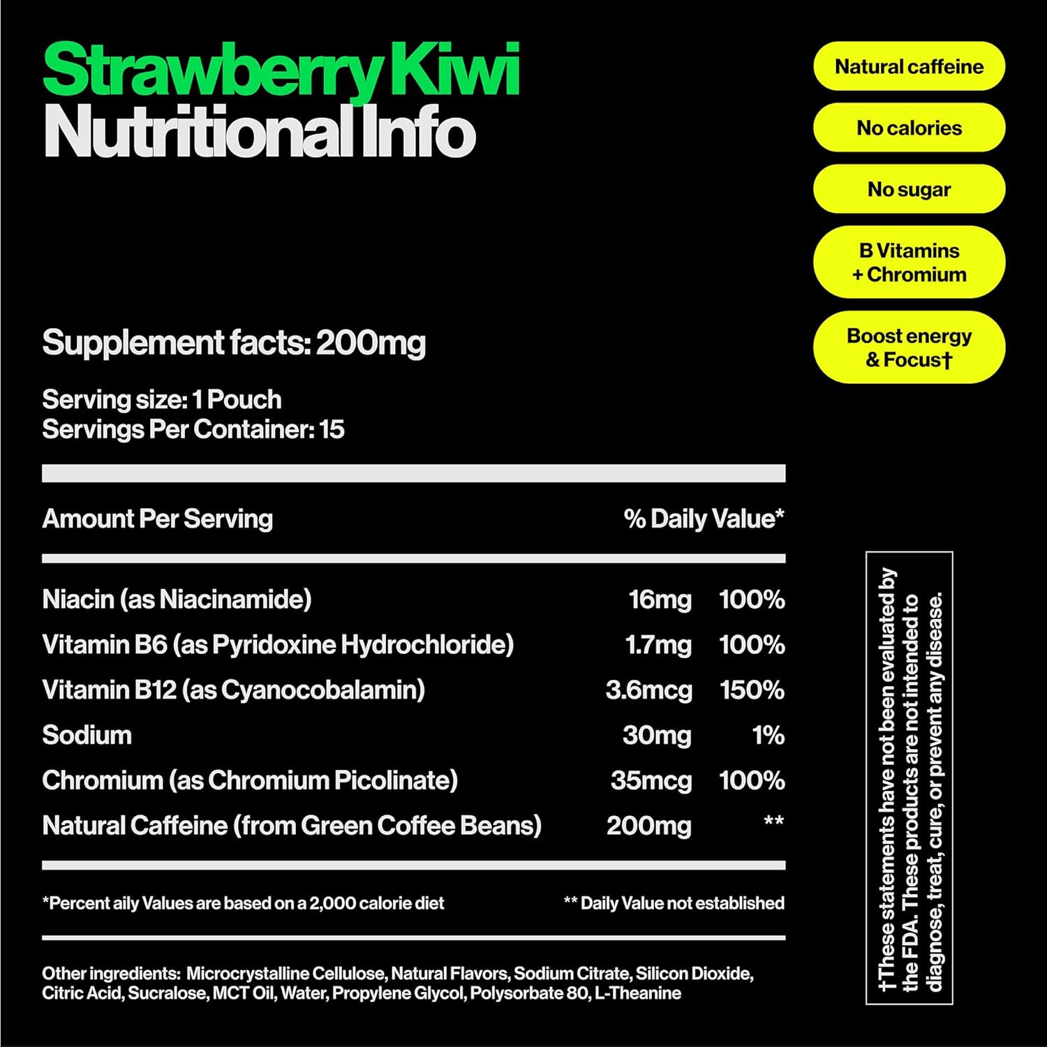Energy Pouches | 200Mg Natural Caffeine | Vitamins and Minerals | 4 Pack Assorte
