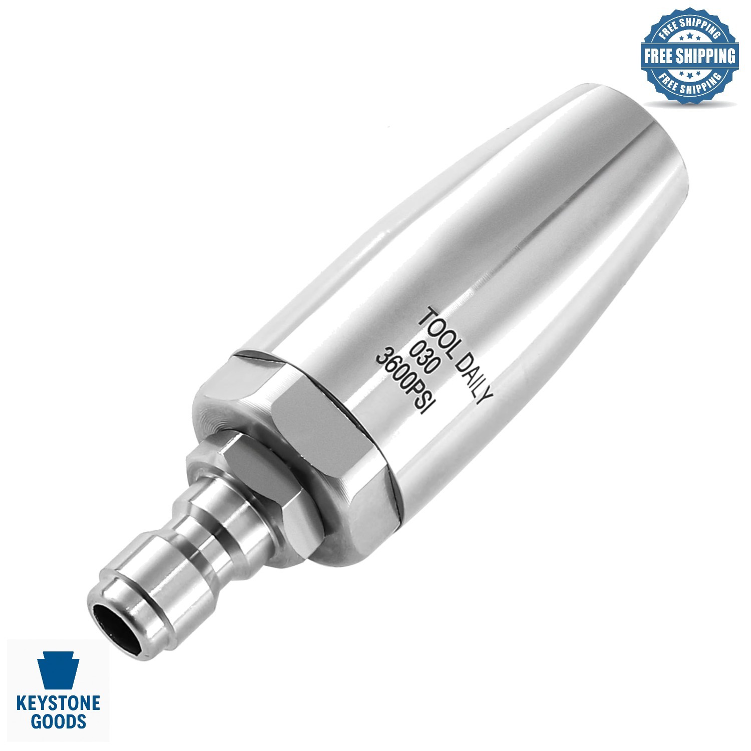 Stainless Steel Turbo Nozzle for Pressure Washers – 3600 PSI, 3 GPM, 360° Rot…