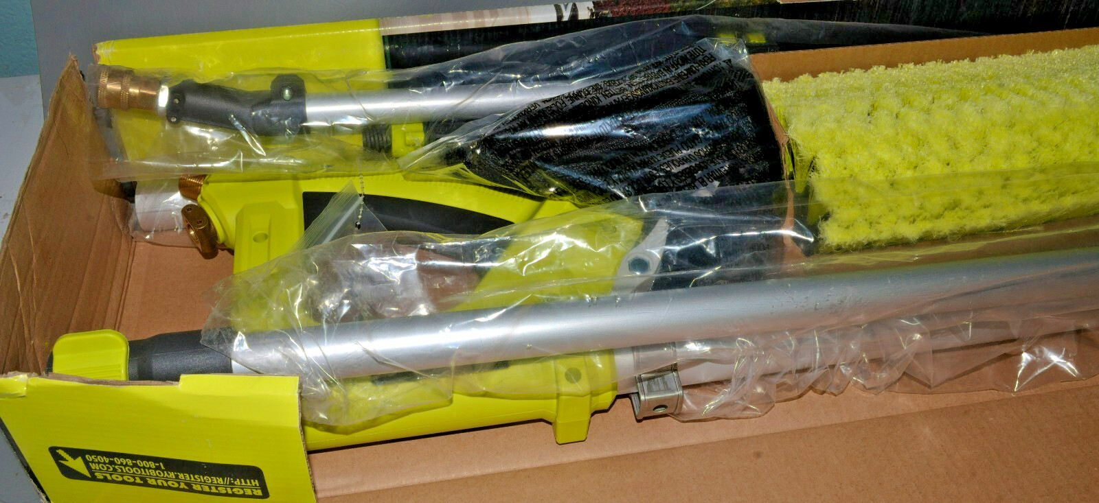 Ryobi 18 ft Pressure Washer 18ft Telescoping Pole Extension W/ Brush RY31EP26