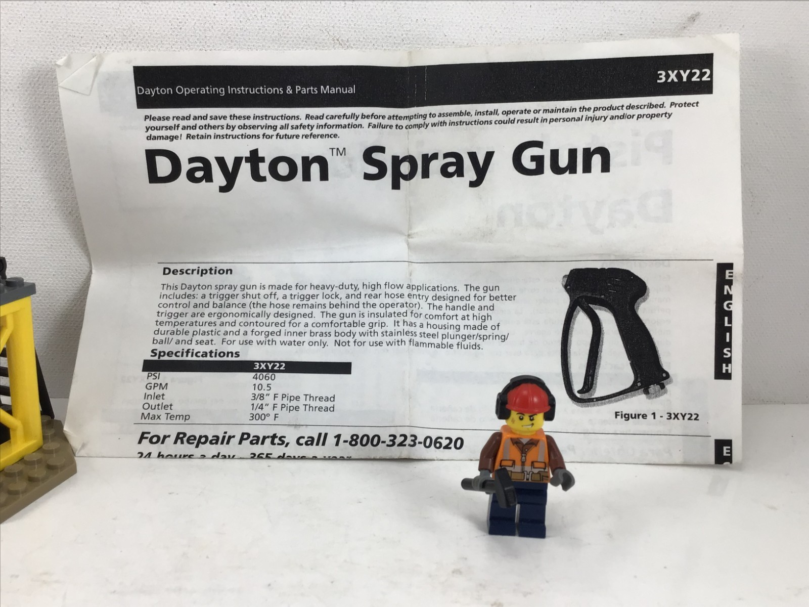 3XY22 – DAYTON – 4060 PSI – 300*F -PRESSURE WASHER SPRAY GUN – *NEW OLD STOCK!*