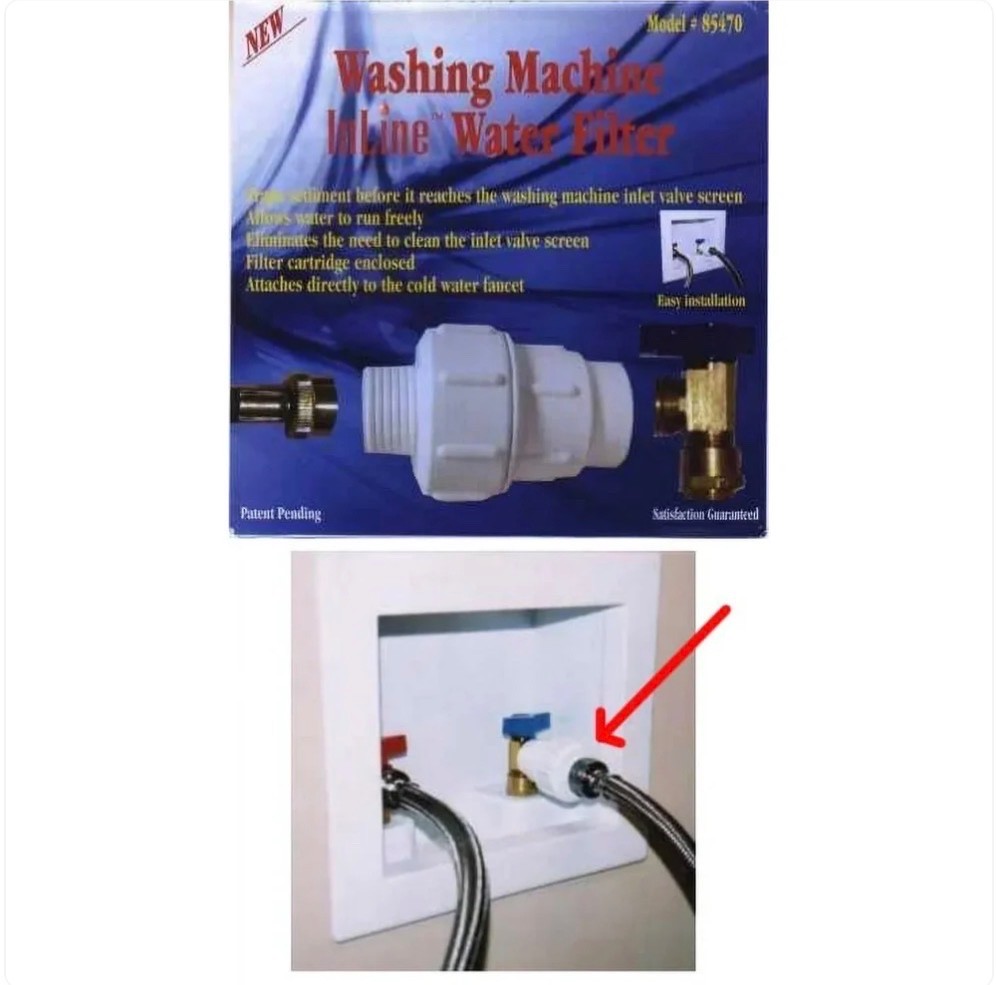 Inline Water Filter 85470 Washing Machine Hose Sediment Rust Protector