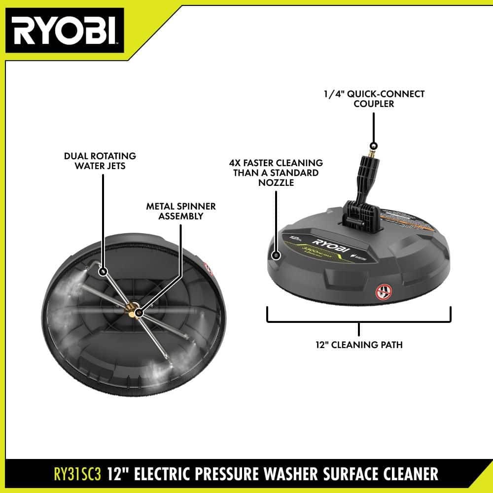 12 In. 3300 PSI Electric Pressure Washer Surface Cleaner