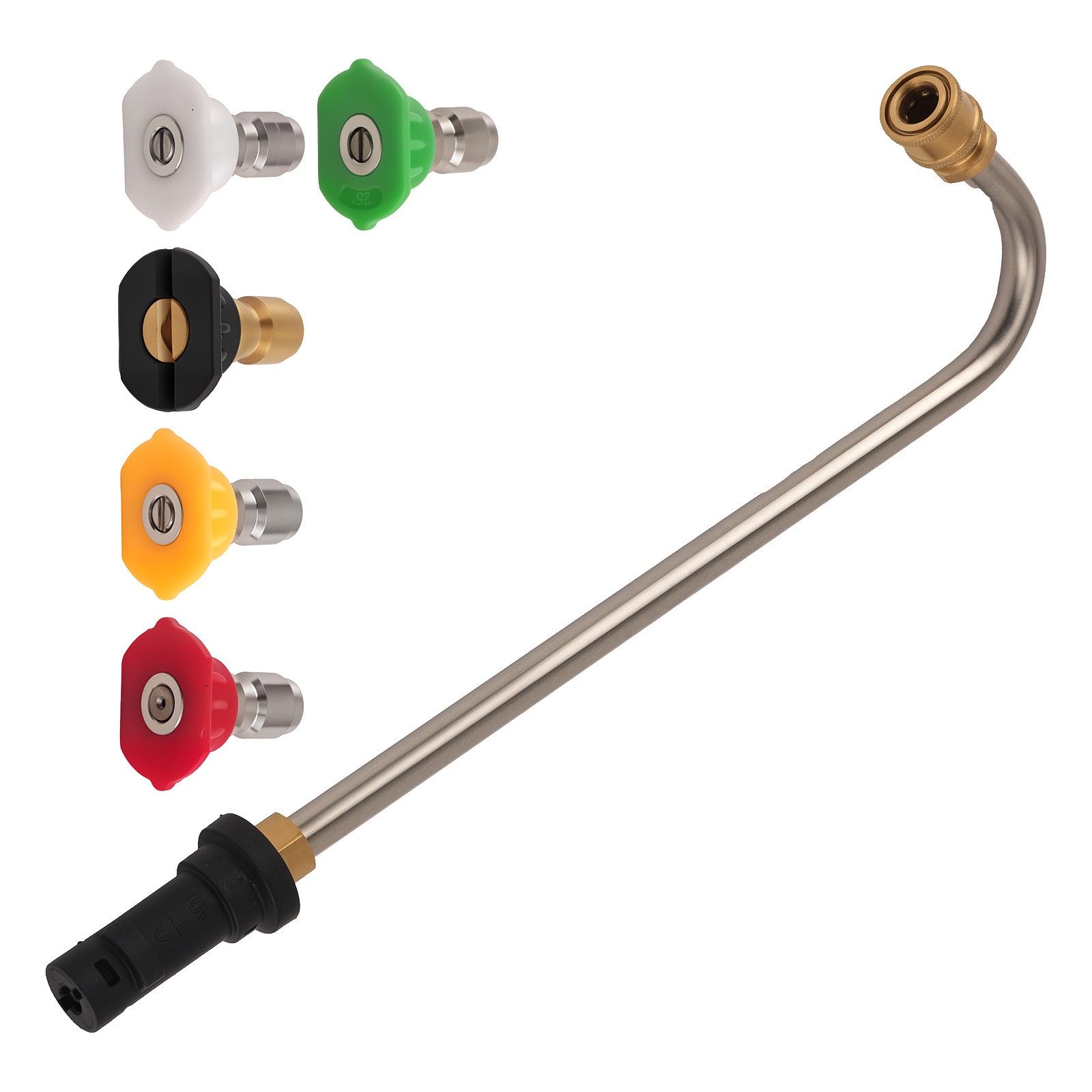 Professional Grade Pressure Washer Gutter Cleaner Rod with 5 Spray Tips K2-K7