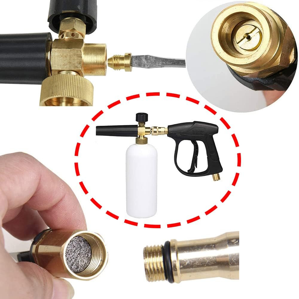 2 Pieces 1.1Mm Brass Foam Cannon Orifice Nozzle and Stainless Steel Foam Maker U