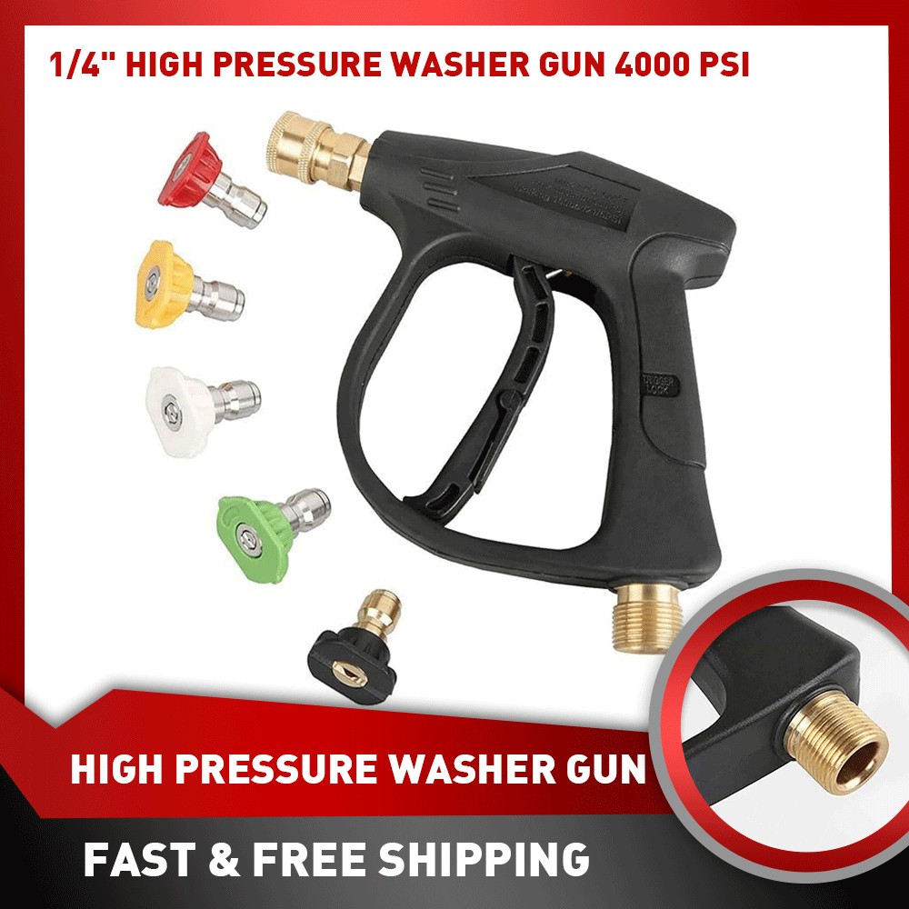 High Pressure Power Washer Water Spray Gun Attachment Wand Garden Hose +5 Nozzle