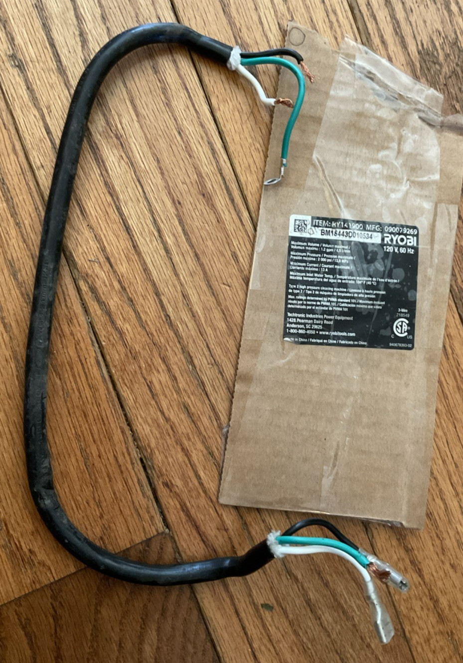 Ryobi Wire Harness for Electric Pressure Washer RY141900 (#3863) Fast Shipping