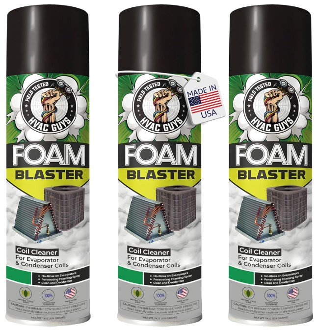 Leak Saver Foam Blaster AC Coil Cleaner 3-Pack – No Rinse, Citrus Scent
