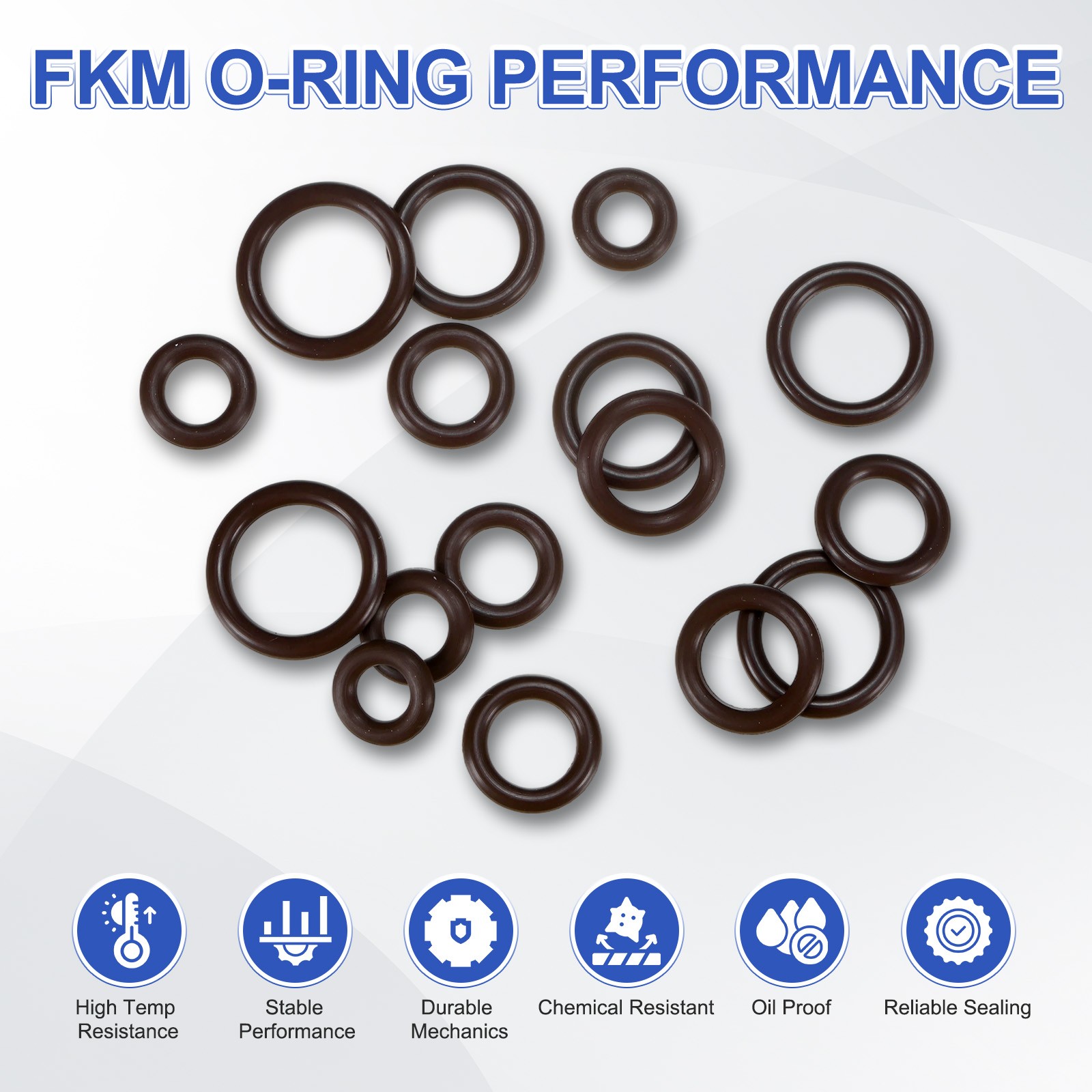 20-Pack 1/2” Fluorine Rubber O Ring Assortment Kit for Quick Coupler