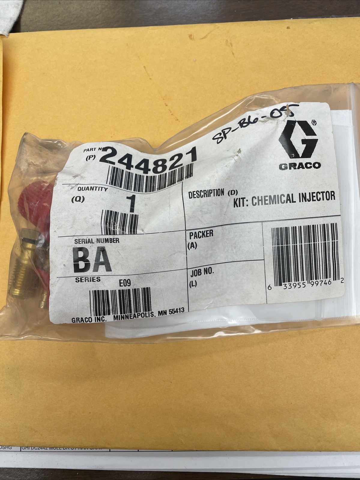 Genuine Graco 244821 244-821 Chemical Injector kit OEM NEW